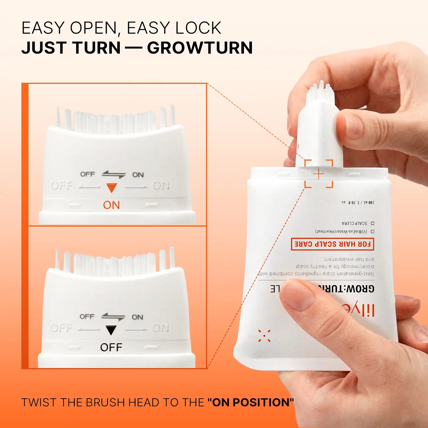Lilyeve Growturn Hair Growth Serum with Built in Brush for Hair Growth & Thickening Thicker Stronger Hair Strengthening Hair